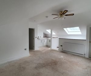 Plastered loft conversion in Haslemere